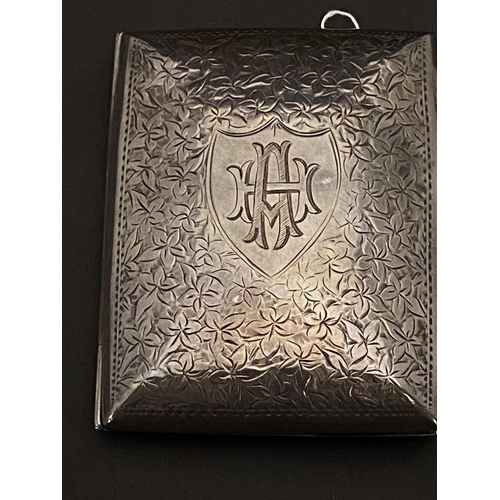 163D - A hallmarked silver cigarette case with monogram 65.86g