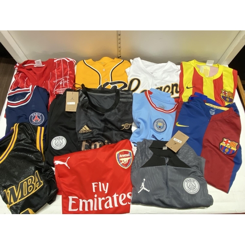 20 - A selection of mixed sports shirts assorted sizes, shipping unavailable