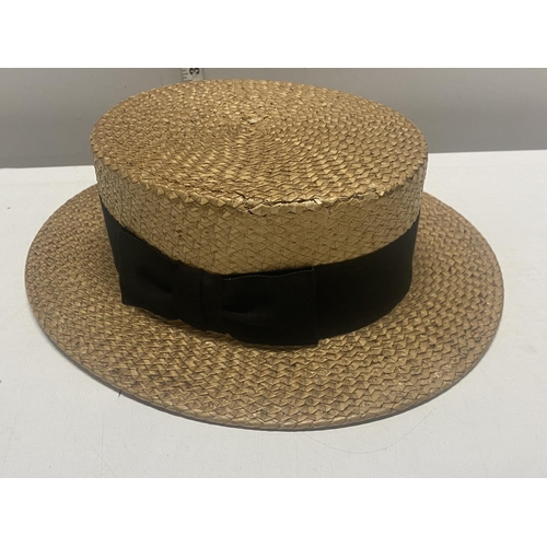 5 - A vintage straw boater hat by Christy's London