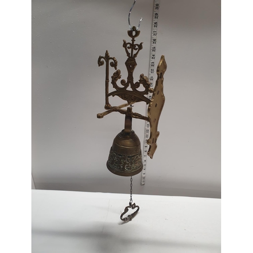 22 - A antique brass shop bell, shipping unavailable