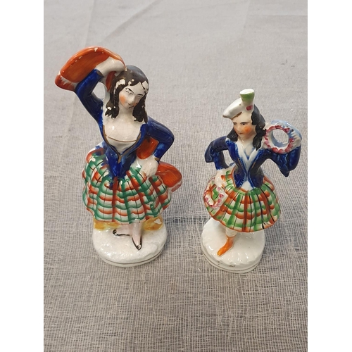 305 - Two Scottish themed Staffordshire flatbacks, shipping unavailable