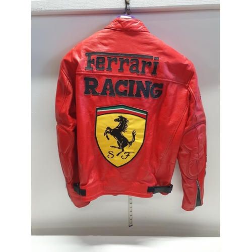 357 - A leather Ferrari motorbike jacket