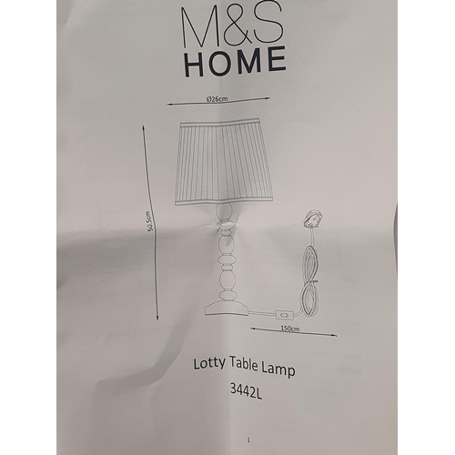 361 - A boxed Marks and Spencer's Lottie table lamp (unchecked), shipping unavailable