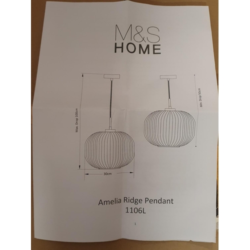 362 - A boxed Marks and Spencer's Amelia ridge pendant ceiling light (unchecked), shipping unavailable