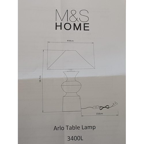 368 - A Marks and Spencer's boxed Arlo table lamp (unchecked), shipping unavailable