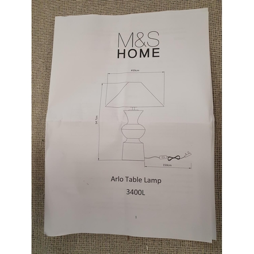 376 - A Marks and Spencer's Arlo table lamp (unchecked), shipping unavailable