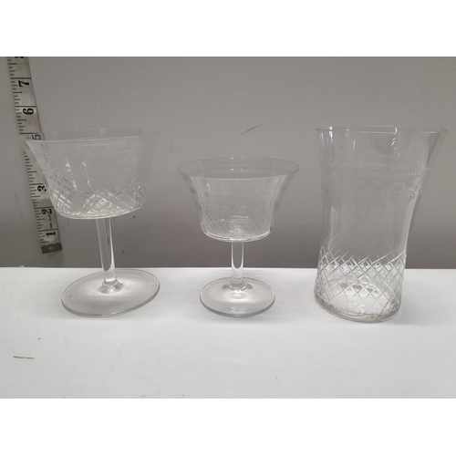 38 - A large selection of assorted etched glassware mainly Lady Hamilton/Pall Mall, shipping unavailable