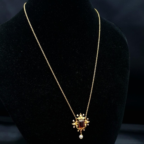 85 - A beautiful  gold pendant and chain. Tests for 22ct gold 4.93 grams.