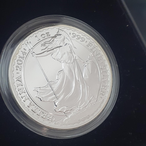 93 - A 2014 Silver Britannia £2.00 proof coin. 31.10 grams