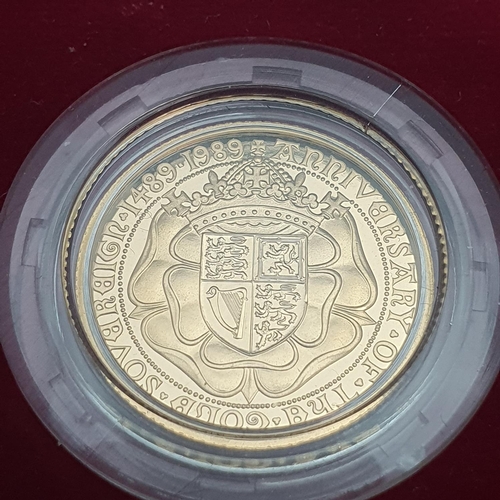 99 - A Royal Mint 500th Anniversary of the first gold sovereign 1489-1989 22ct gold sovereign. 8.00 grams