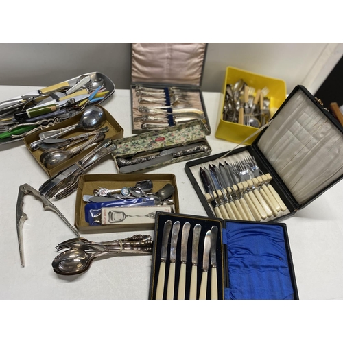 225 - A large selection of assorted flatware, shipping unavailable