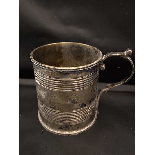 123 - A hallmarked silver tankard 158.1g