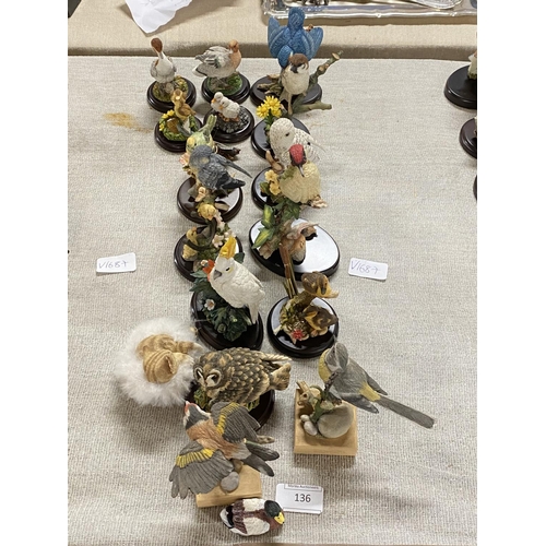 136 - A large selection of assorted Country Artists bird figurines, shipping unavailable