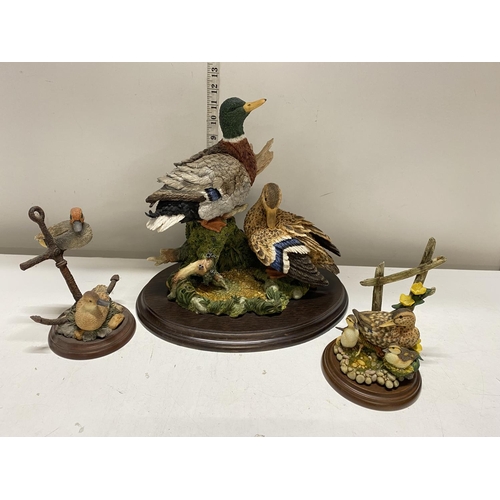 138 - Three assorted Country Artist bird figurines largest h33cm, shipping unavailable