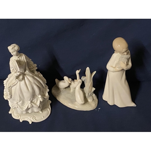 27 - A selection of assorted figurines including Nao and Capodimonte, shipping unavailable