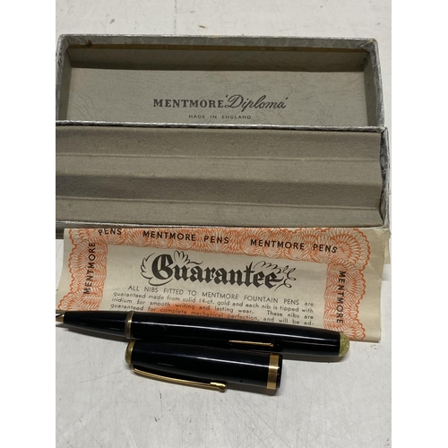 84 - A vintage boxed Mentmore Diplomat fountain pen with 14ct gold nib