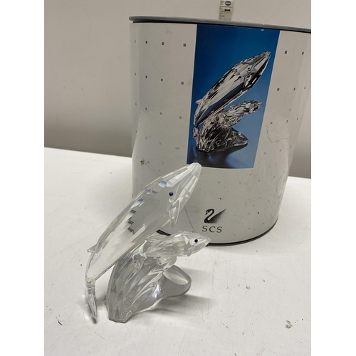 91 - A boxed Swarovski 1992 collectors model 'Care for me the Whales'