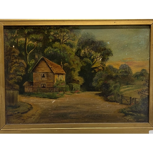 30 - A antique oil on board signed by E Davies 1869 40x30cm, shipping unavailable