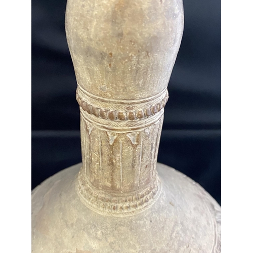 224 - A circa 12th century Abbasid Dynasty (modern day Bagdad) clay vase with hand work foliage decoration... 