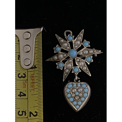 235 - A vintage silver Chester hallmarked silver pendant /brooch by AJC