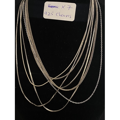 279 - Seven 925 silver chains