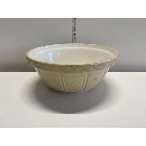 151 - A antique enamelled mixing bowl d36cm, shipping unavailable