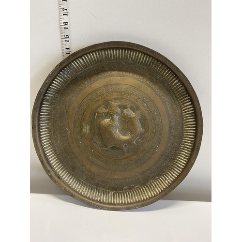 159 - A 18th century Indian/Asian brass alms dish D38cm