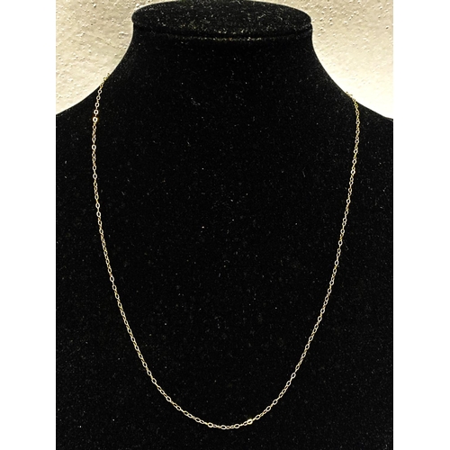 124 - A 9ct gold chain. 0.38 grams.