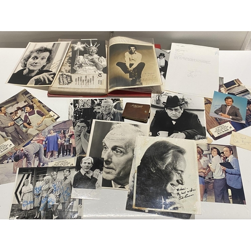 104 - A selection of assorted signed photographs, letters and various autographs from 1960/70's Mainly foc... 