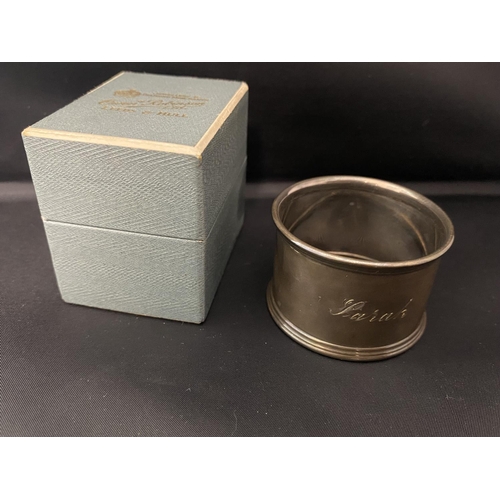 109 - A boxed hallmarked for Birmingham silver napkin ring