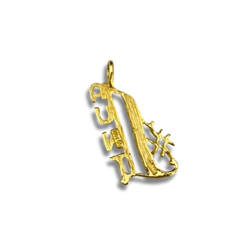 123 - A 14ct gold Aunt pendant 0.89 grams.