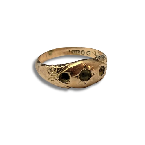 127 - A antique 9ct gold ring, Chester hallmark - missing stone needs attention 1.07 grams