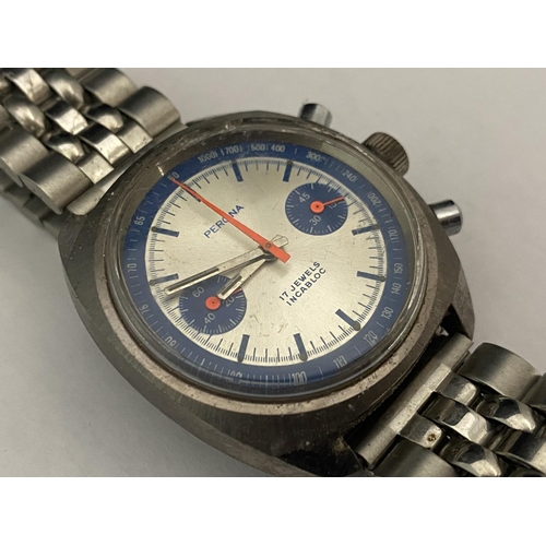 149A - A vintage Perona Chronograph watch, ticking at time of cataloguing. Chronograph functioning but need... 