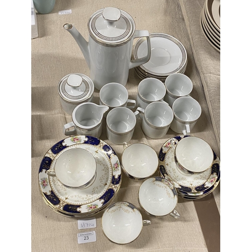 23 - A German bone china coffee set and tea bone china, shipping unavailable