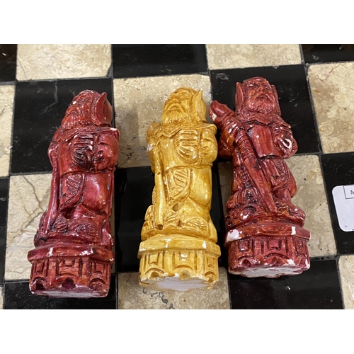 286 - A Chinese Immortals themed chess set (complete)