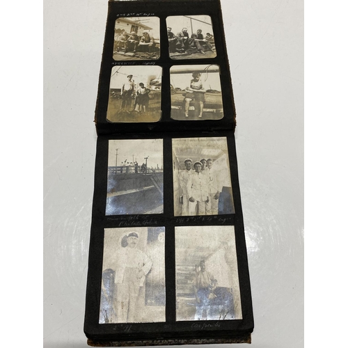 316 - A vintage photograph album with mainly a nautical theme (SS Frankmere Crew) and other