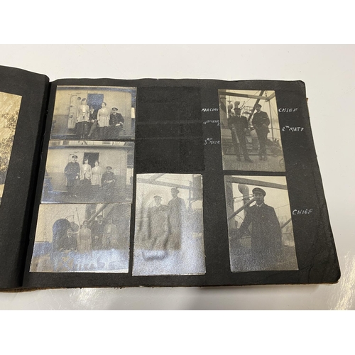 316 - A vintage photograph album with mainly a nautical theme (SS Frankmere Crew) and other