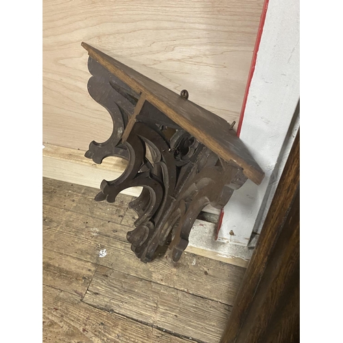 58A - A antique Oak fire fender and a selection of antique wooden hand carved cornices, shipping unavailab... 