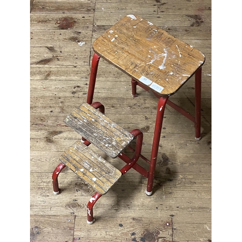 65 - A vintage step-up stool, shipping unavailable