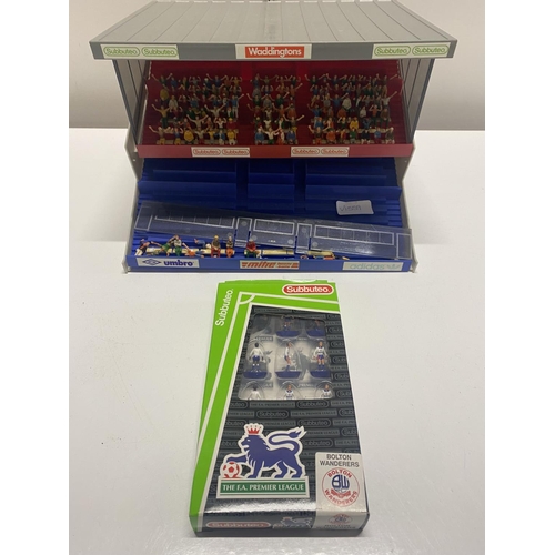 73 - A Subbuteo grand stand and Bolton Wanderers team