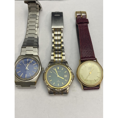230 - Seven assorted gents watches, includes Timex Rotary all ticking at time of cataloguing