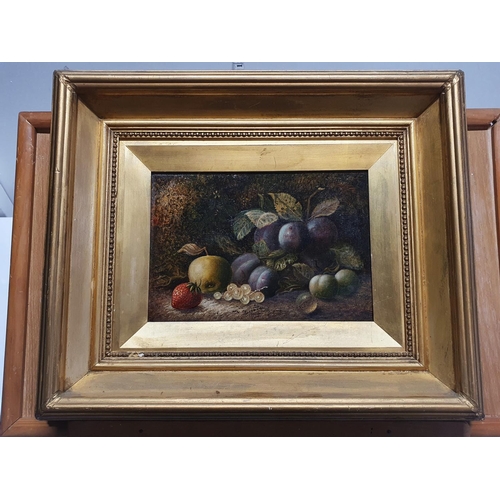 10 - A George Clare (1835-1890) oil on board depicting still life study of fruit signed to lower right in... 