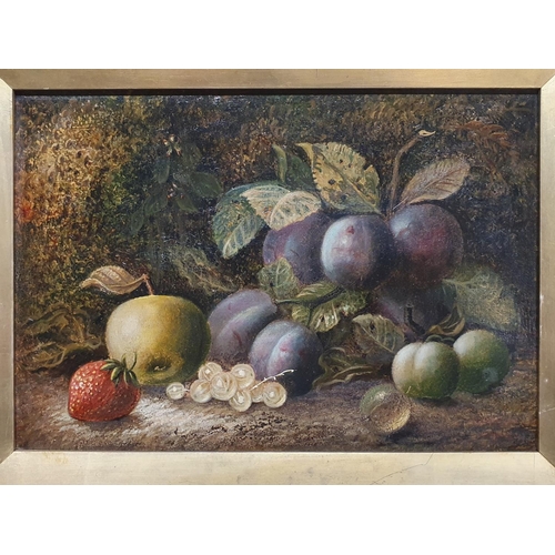 10 - A George Clare (1835-1890) oil on board depicting still life study of fruit signed to lower right in... 