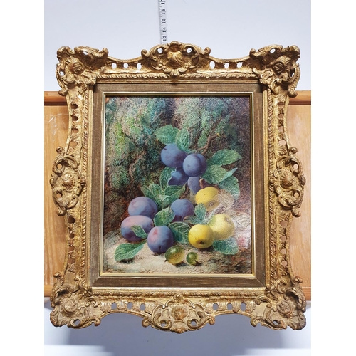 12 - A Oliver Clare (1853-1927) oil on canvas depicting still life study of fruit signed to lower right i... 