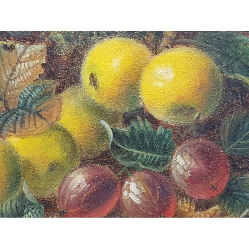 17 - A Oliver Clare (1853-1927) oil on board depicting still life study of fruit signed to lower right in... 