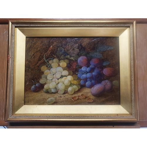 18 - A Vincent Clare (1855-1930) oil on canvas depicting still life study of fruit signed to lower right ... 