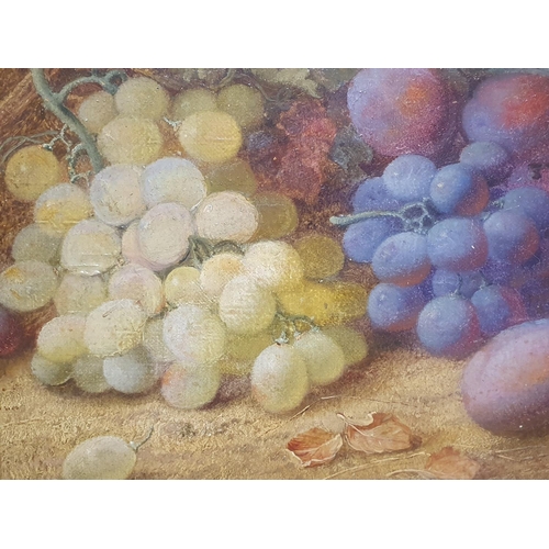 18 - A Vincent Clare (1855-1930) oil on canvas depicting still life study of fruit signed to lower right ... 