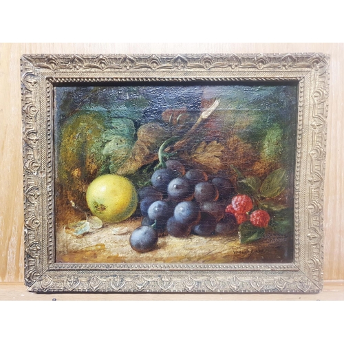 19 - A Vincent Clare (1855-1930) oil on board depicting still life study of fruit signed to lower right i... 