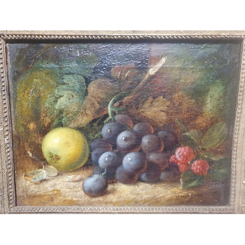 19 - A Vincent Clare (1855-1930) oil on board depicting still life study of fruit signed to lower right i... 