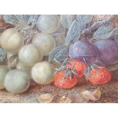 20 - A Vincent Clare (1855-1930) oil on board depicting still life study of fruit signed to lower right i... 